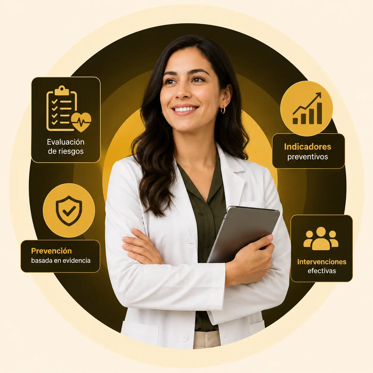 Profesional de salud revisando prevención clínica de enfermedades crónicas